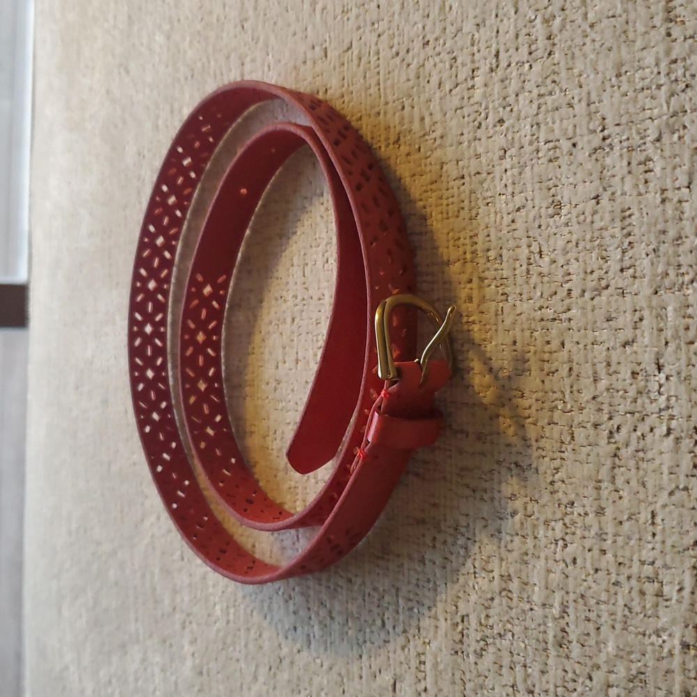 J. Crew Real Leather 3/4 inch light red belt